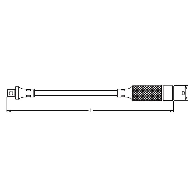 Ko-ken 2762 1/4" Drive Flexible Extension Bar - Length 300mm