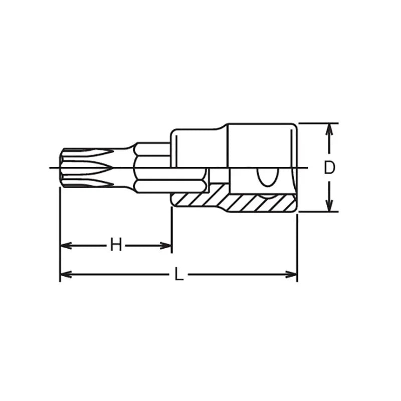 Ko-ken 13025.50-T40 3/8" Drive TORX T40 Bit Socket - Length 50mm