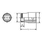 Ko-ken 3450M-10 3/8" Drive Socket 10mm Nut Grip Length 26mm - Tool Leaks