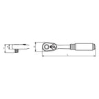 Ko-ken 3725ZB-280 3/8" Drive Ratchet Handle 72 teeth Length 280mm Quick Release Z-series - Tool Leaks