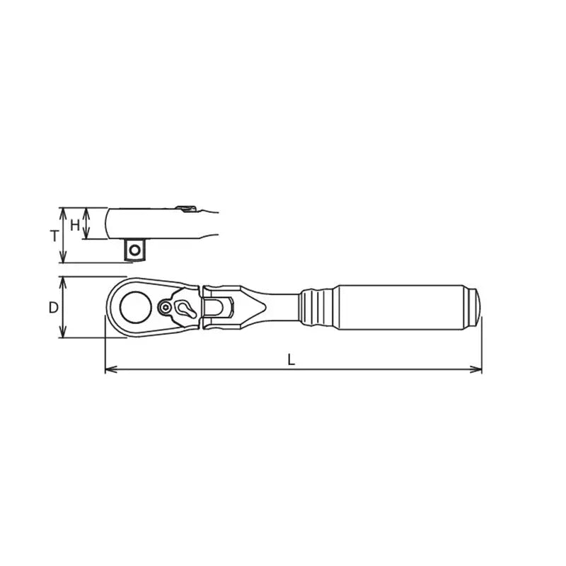 Ko-ken 3726Z-280 Z-Series 3/8" Drive Flexible Ratchet, Reversible (L=280mm), 72 Tooth