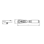 Ko-ken 3726ZB 3/8" Drive Ratchet Handle 72 teeth Flexible Head Length 178mm Quick Release Z-series - Tool Leaks