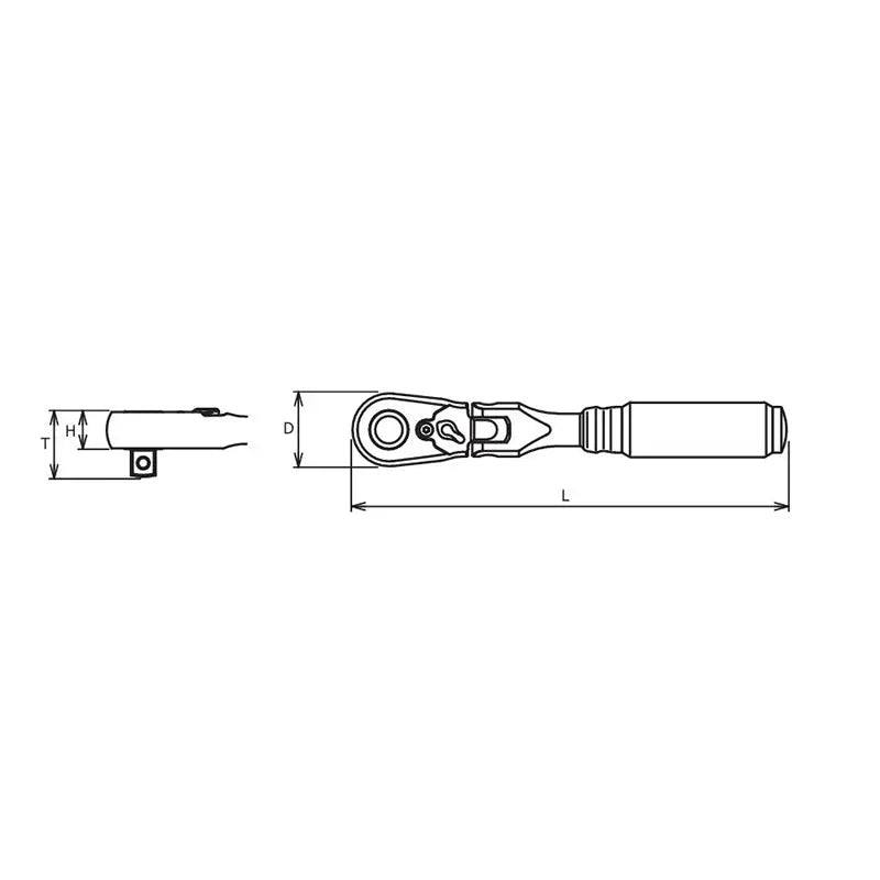 Ko-ken 3726ZB 3/8" Drive Ratchet Handle 72 teeth Flexible Head Length 178mm Quick Release Z-series