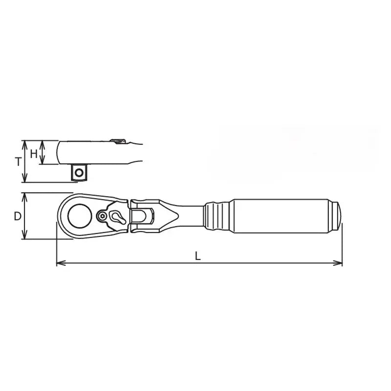 Ko-ken 3726Z 3/8" Drive Ratchet Handle 72 teeth Flexible Head Length 178mm Z-series