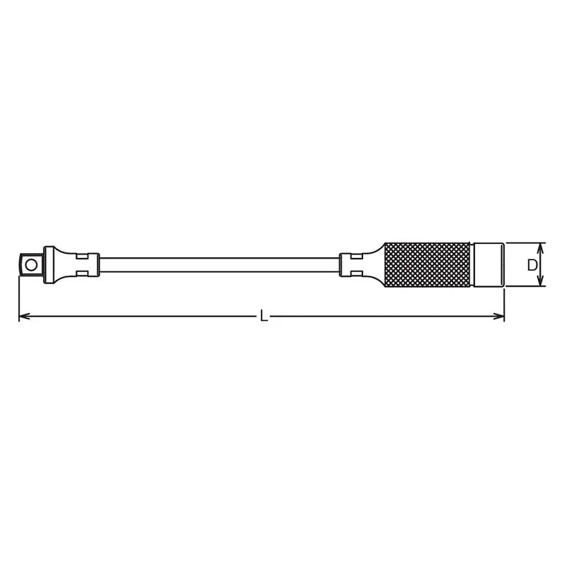 Ko-ken 3762 3/8" Drive Flexible Extension Bar - Length 300mm