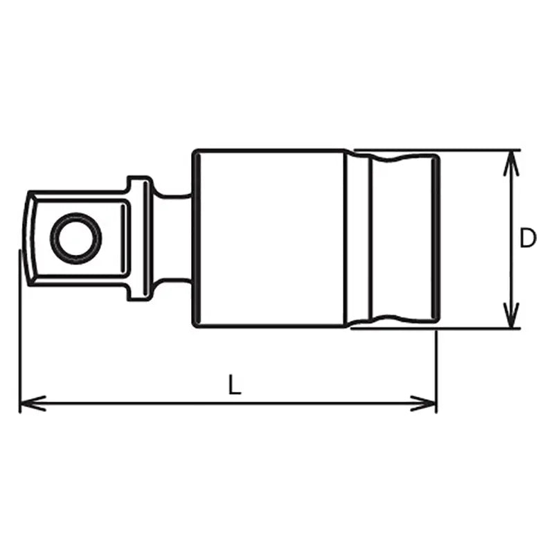 Ko-ken 3771Z 3/8" Drive Universal Joint 3/8 Square Length 42.5mm Z-series