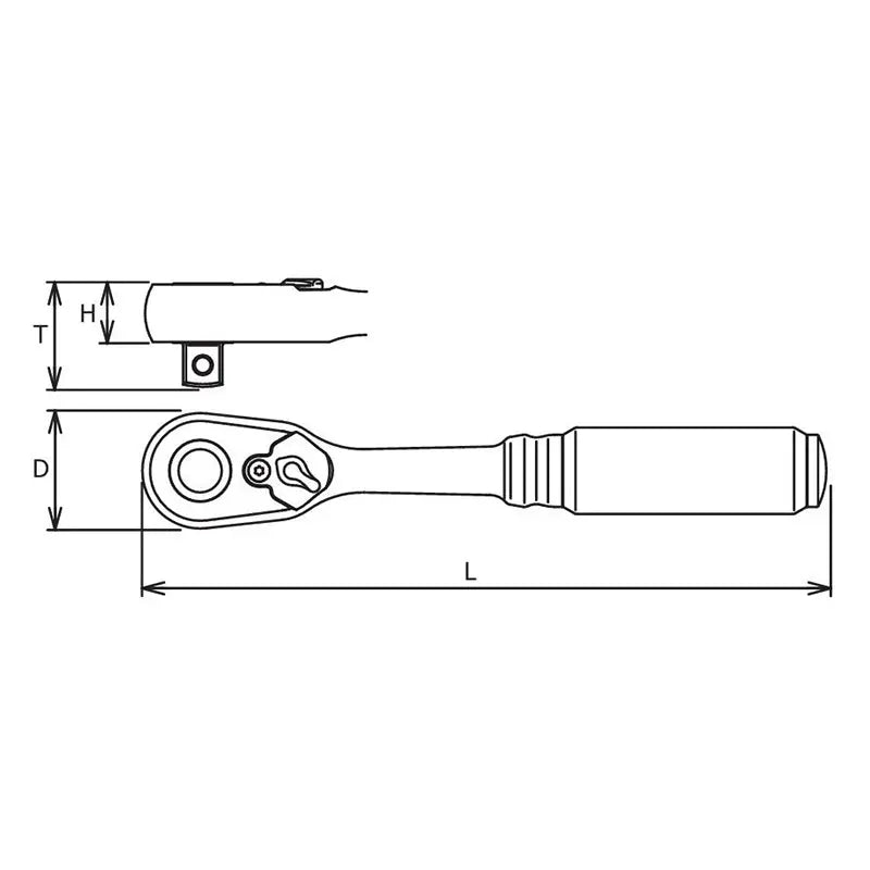 Ko-ken 4725ZB 1/2" Drive Ratchet Handle 72 teeth Length 253mm Quick Release Z-series