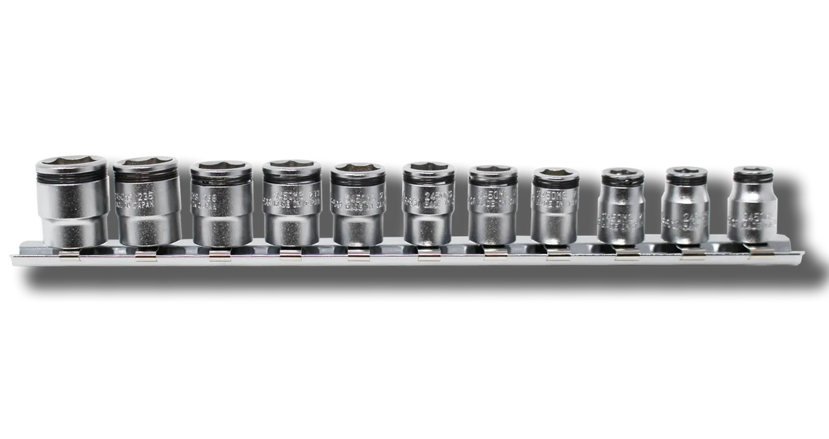 Ko-ken RS2450MS/11 1/4" Drive Short Nut Grip Socket Set, 5-14mm - 11-Piece - RS2450MS/11