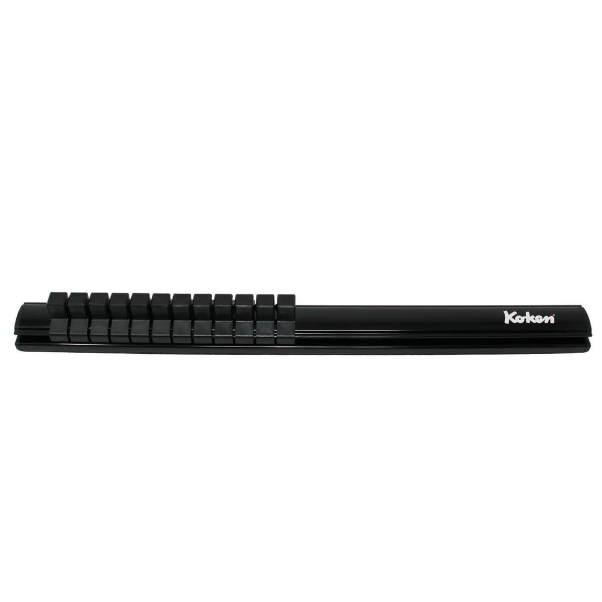 Ko-ken RSAL300-3/8X12 Magnetic Aluminum Rail 3/8 Plastic Clip x 12-Piece 300mm