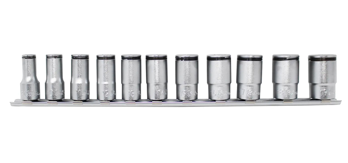 Ko-ken RS3350X/11 Special 3/8" Drive Semi-Deep Socket Set 8-19mm Nut Grip 11-Piece