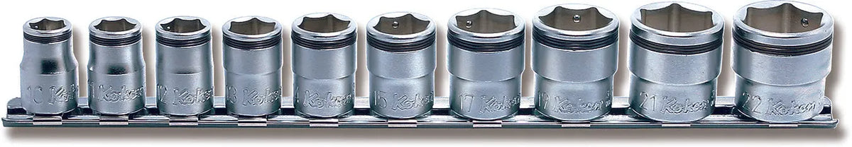Ko-ken RS3450M/10 3/8" Drive Socket Set 10mm-22mm Nut Grip 250mm 10-Piece