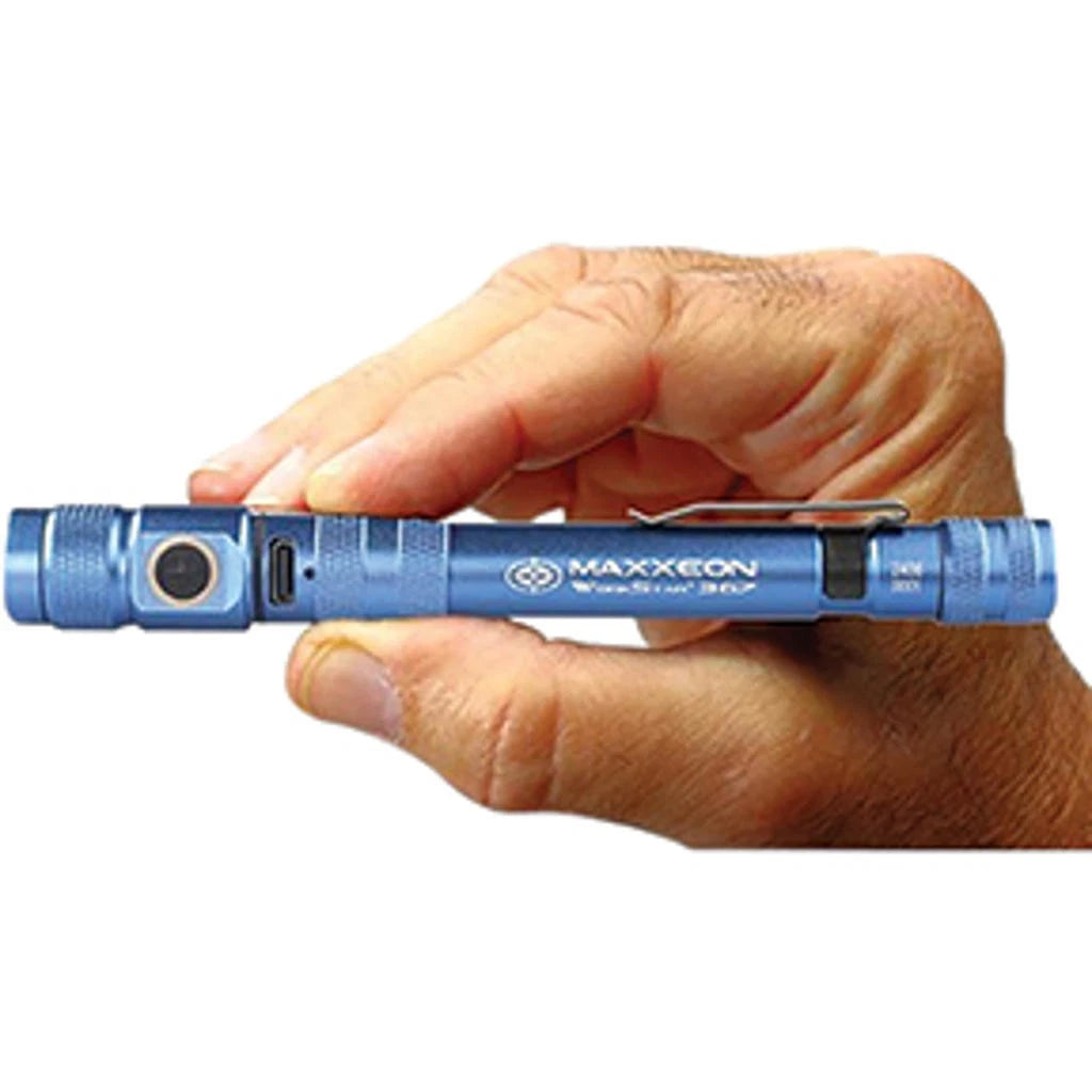 MAXXEON MXN00367 WorkStar 367 Rechargeable LED Zoom Penlight/Inspection Light USB-C - BLUE - Tool Leaks