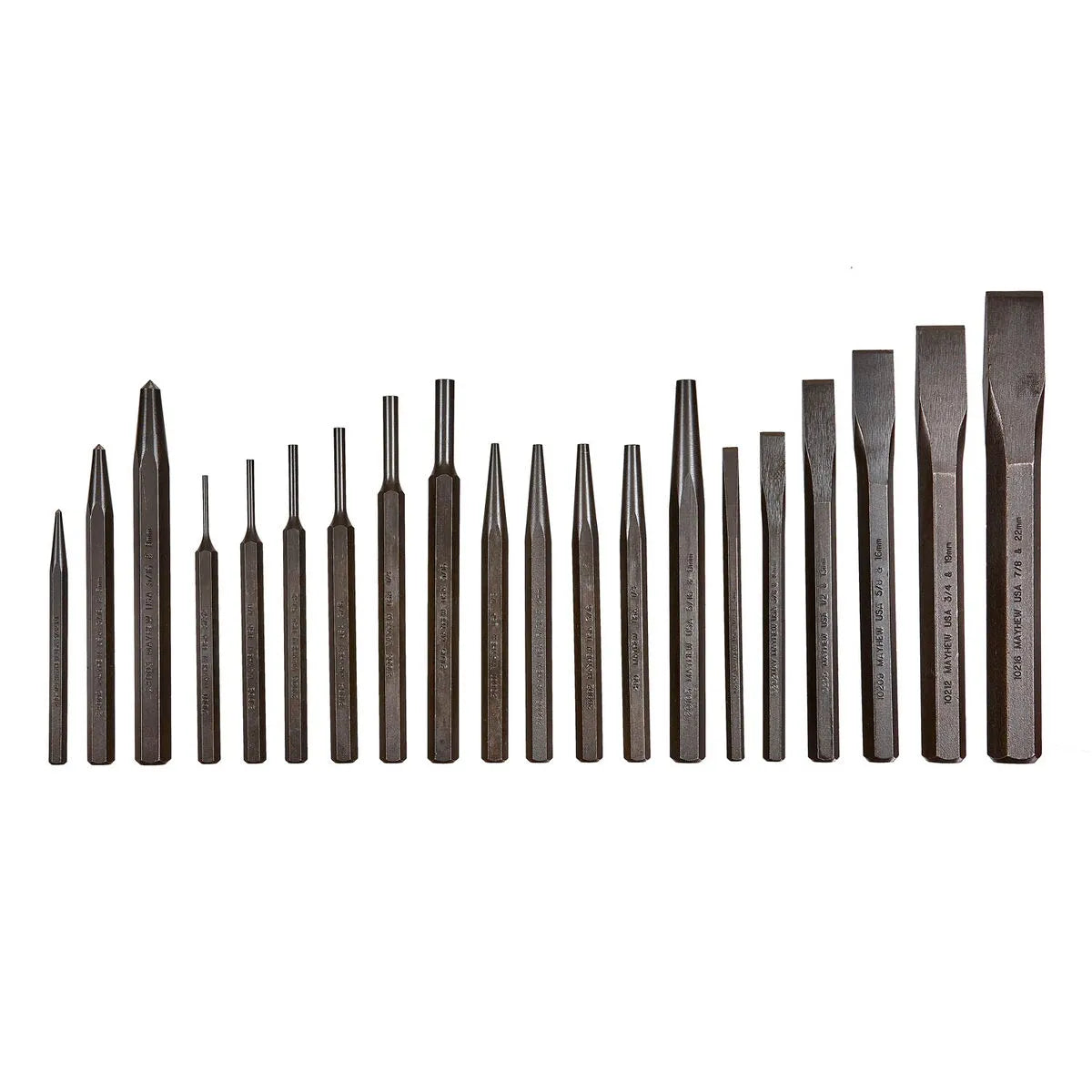 Mayhew 61020 20-Piece Punch and Chisel Set