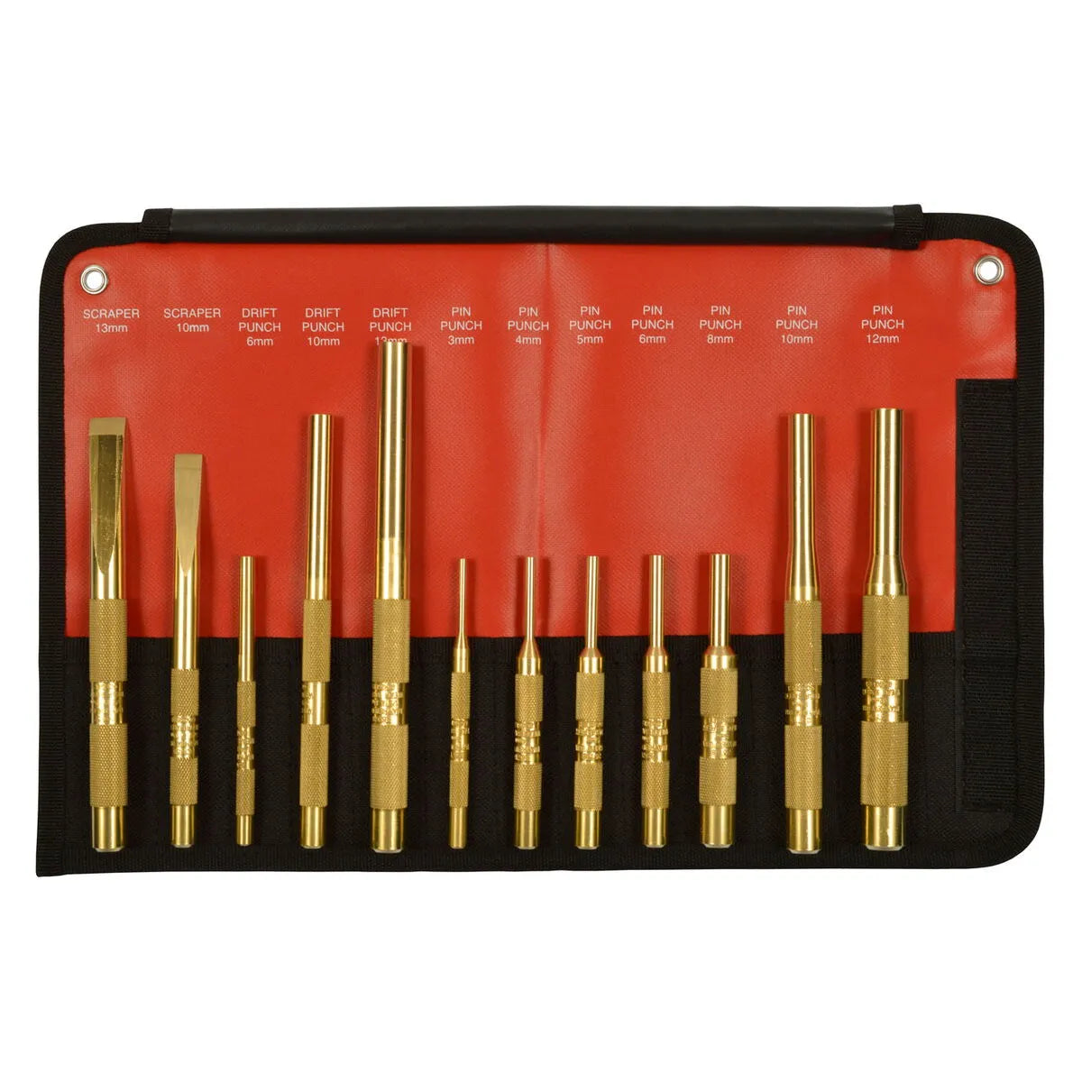 Mayhew 61397 12-Piece Brass Punch & Scraper Set (Metric)