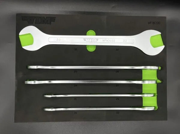 VIM Tools MFW200 5-Piece Large Flat Wrench Extension Set - Metric