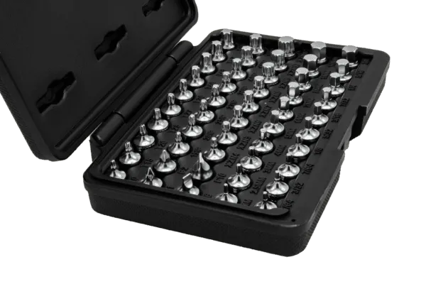 VIM Tools MMS450 Elite 50-Piece Mechanics Master Set, all 1/4" drive and 20mm OAL, Torx, Torx Plus, XZN Hex flat Philips