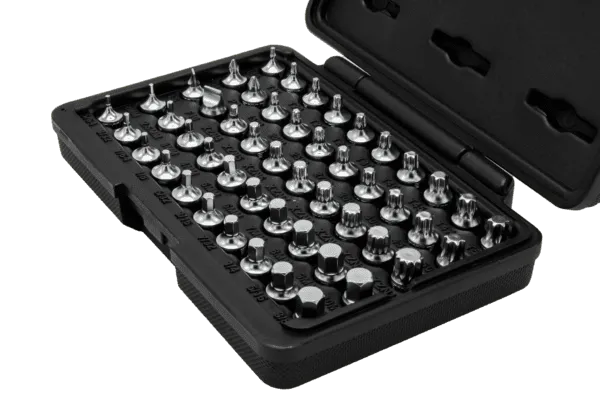 VIM Tools MMS450 Elite 50-Piece Mechanics Master Set, all 1/4" drive and 20mm OAL, Torx, Torx Plus, XZN Hex flat Philips