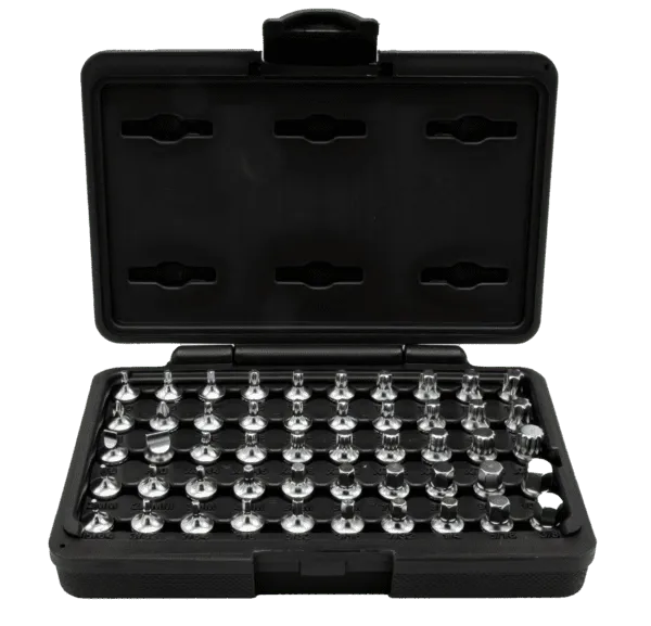 VIM Tools MMS450 Elite 50-Piece Mechanics Master Set, all 1/4" drive and 20mm OAL, Torx, Torx Plus, XZN Hex flat Philips