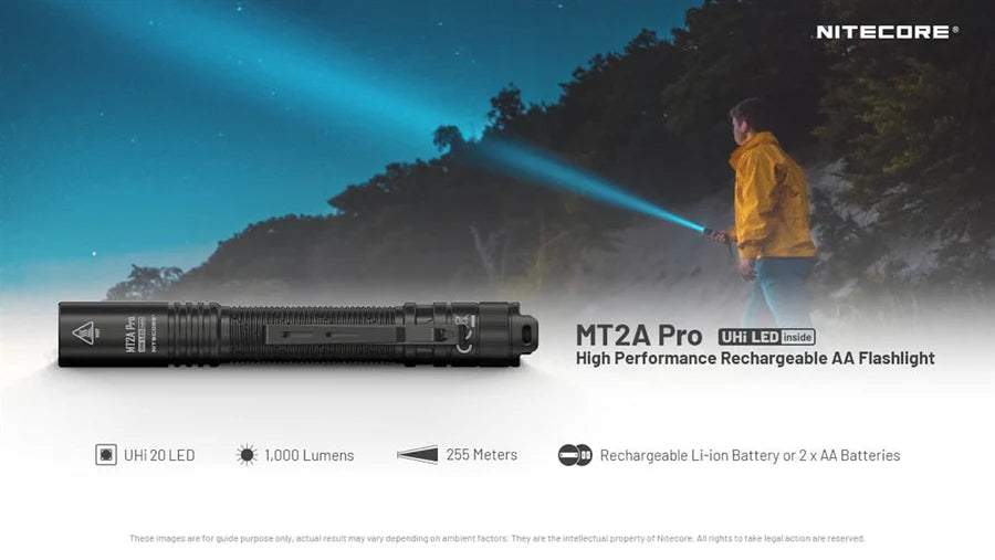 NITECORE MT2A Pro 1000 Lumen EDC Flashlight - Black
