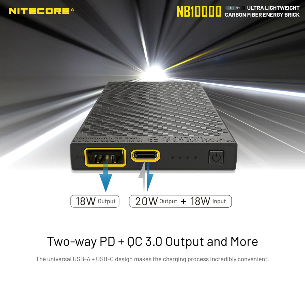 NITECORE NB10000 10000mAh Power Bank - Black