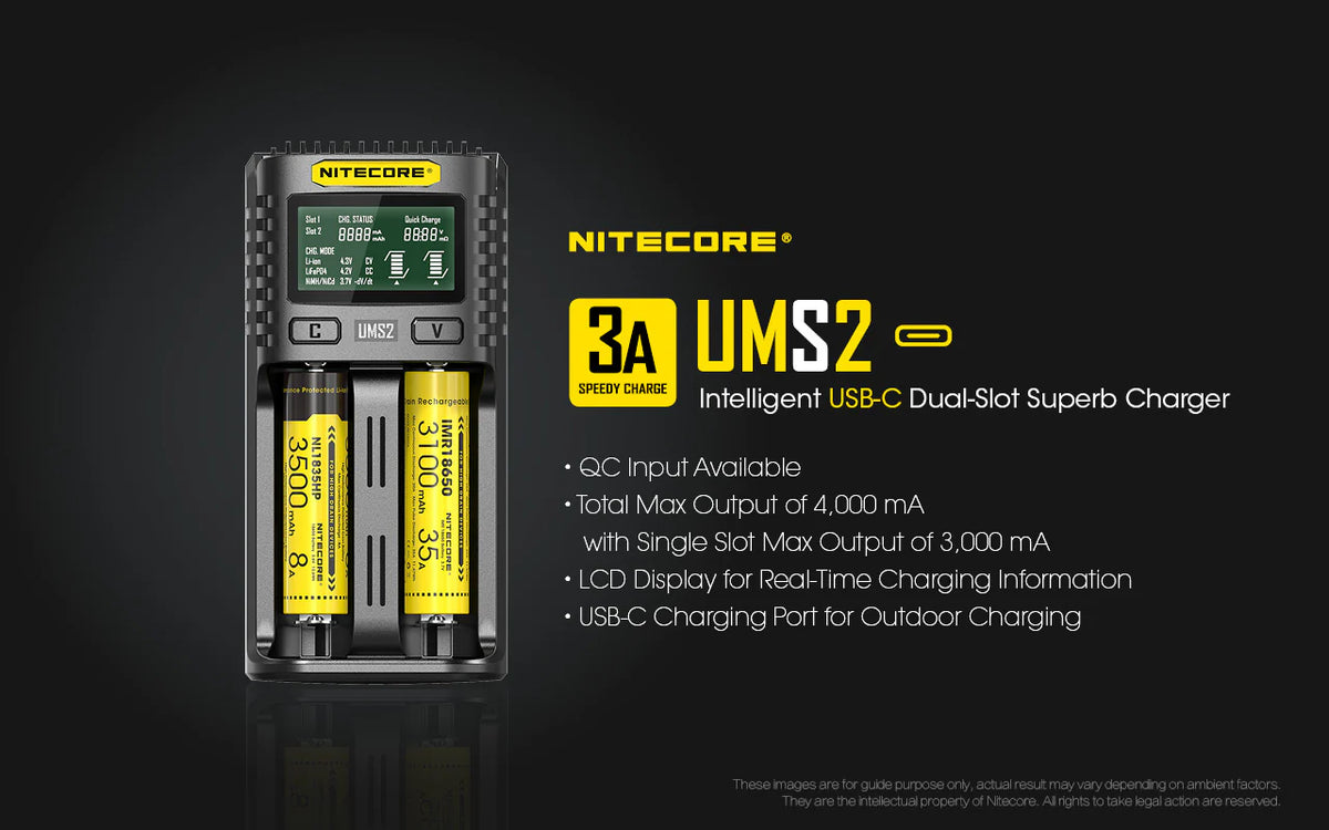 NITECORE UMS2 Dual-Slot USB-C Charger