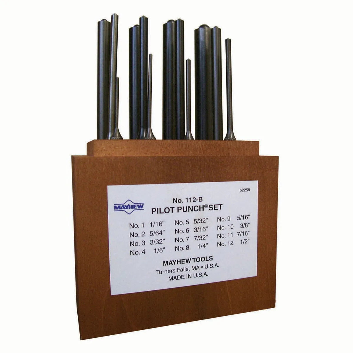 Mayhew 62258 12-Piece Pilot Punch Kit
