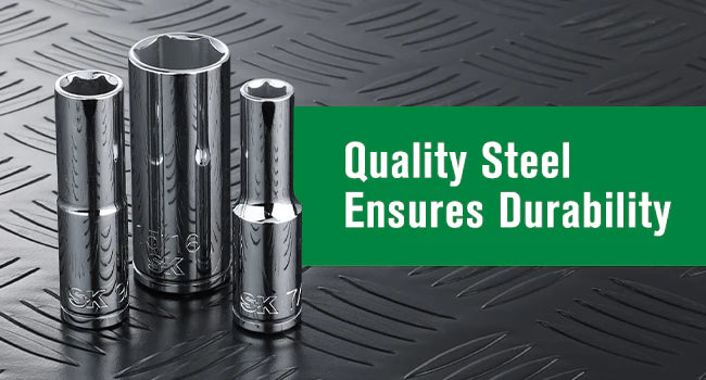 SK Tools SK01342 11-Piece 1/2" Drive Standard SAE Chrome Socket Set