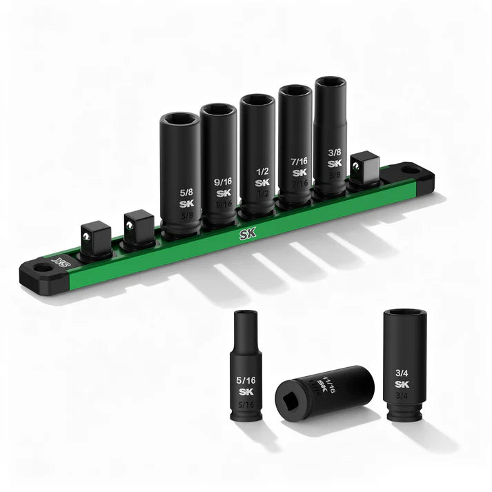 SK Tools SK01350 8-Piece 3/8" Drive Deep SAE Impact Socket Set - Tool Leaks
