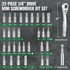 SK Tools SK03449 32-Piece 1/4" Drive Micro Ratcheting Bit Driver Set - Tool Leaks