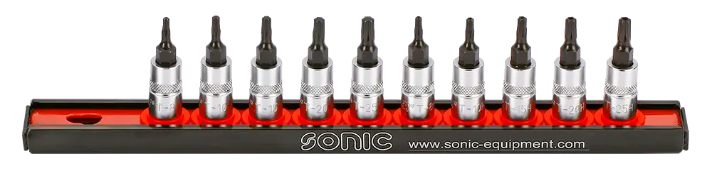 Sonic Tools 101004 TX Bit Socket Set on Rail, 1/4", 10-Piece