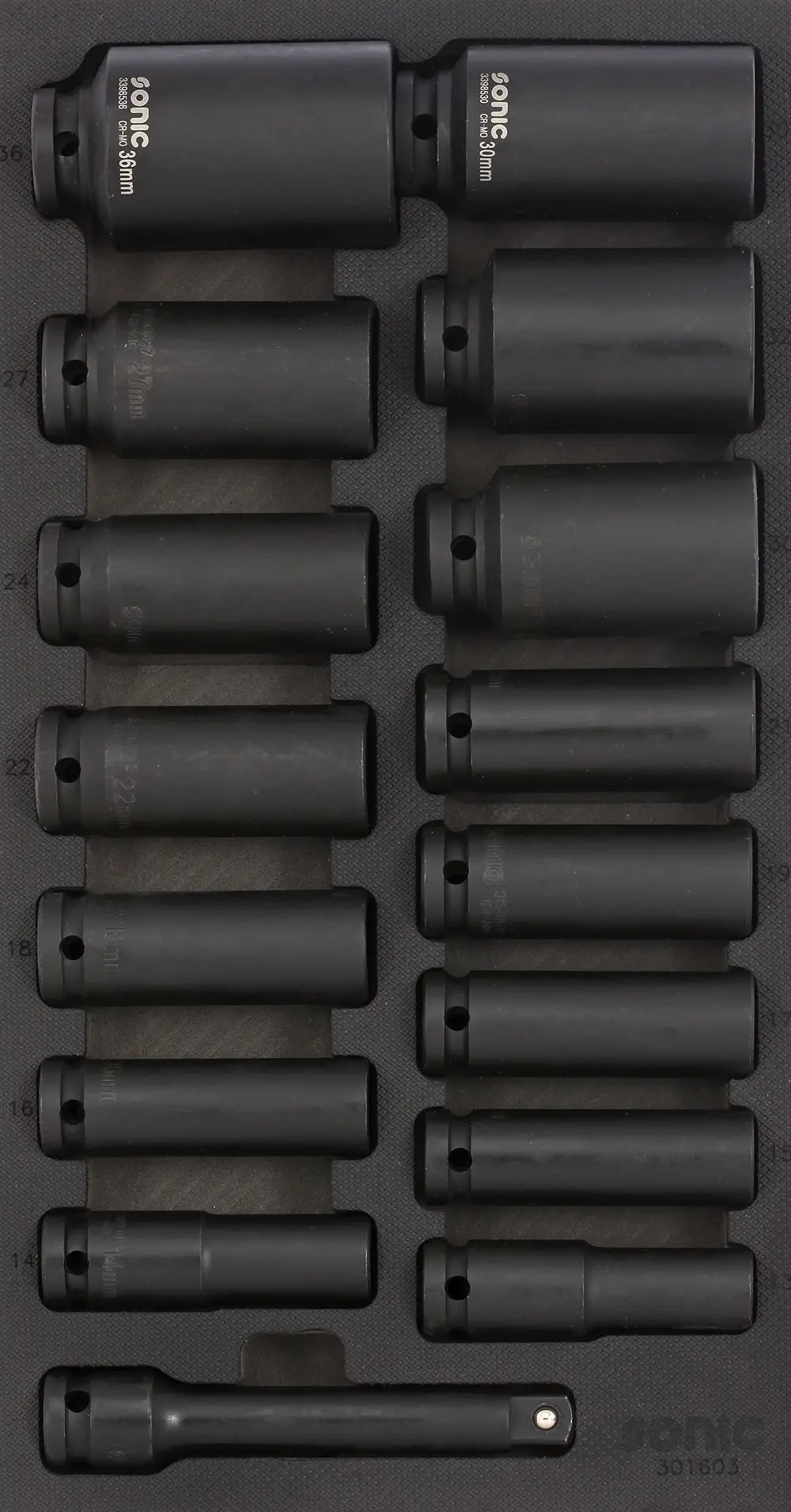Sonic Tools 301603 Impact Socket Set, Deep, 1/2", 16-Piece - Tool Leaks