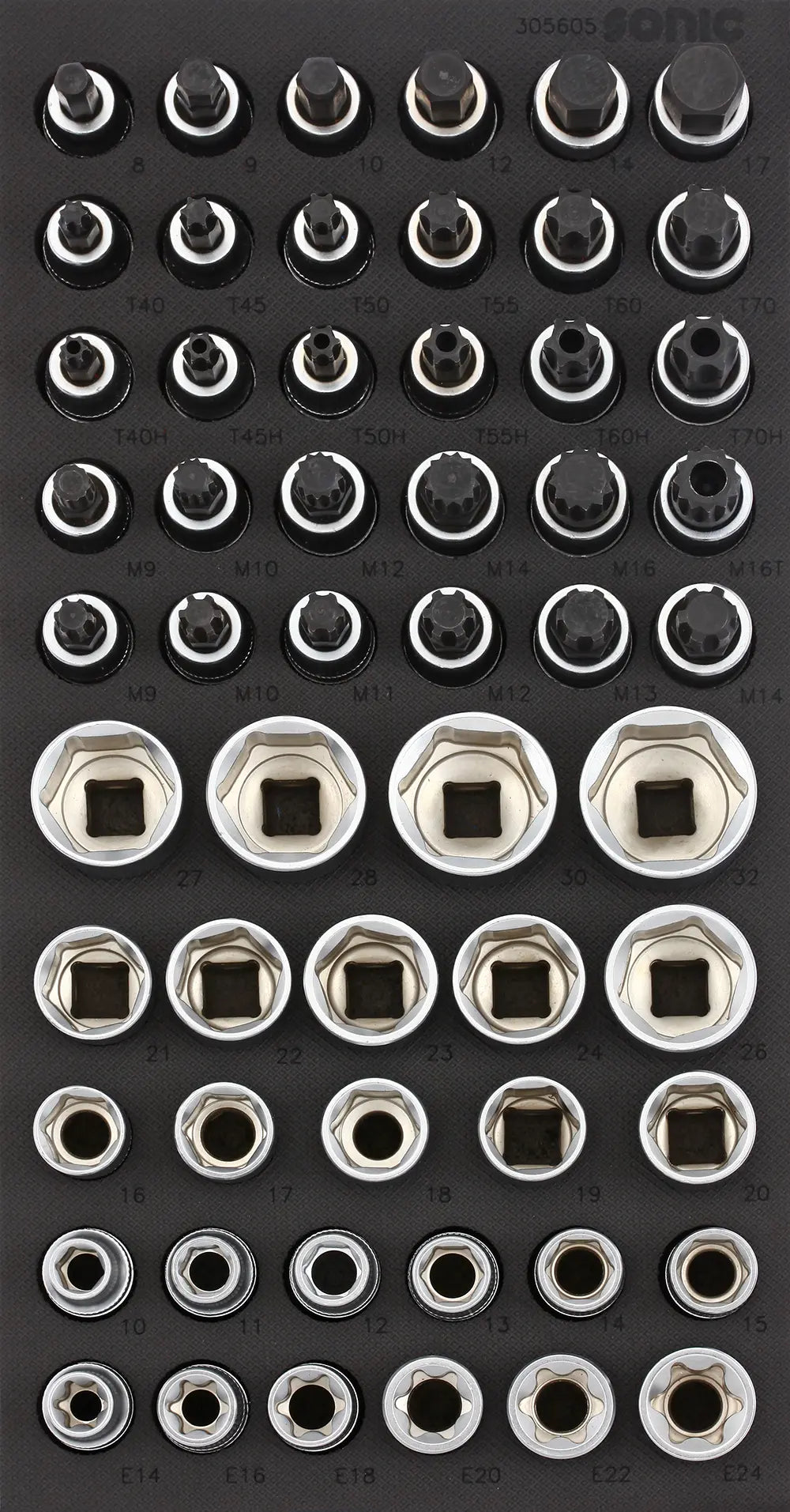 Sonic Tools 305605 Bit Socket Set, 1/2", 56-Piece