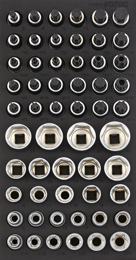 Sonic Tools 305605 Bit Socket Set, 1/2", 56-Piece