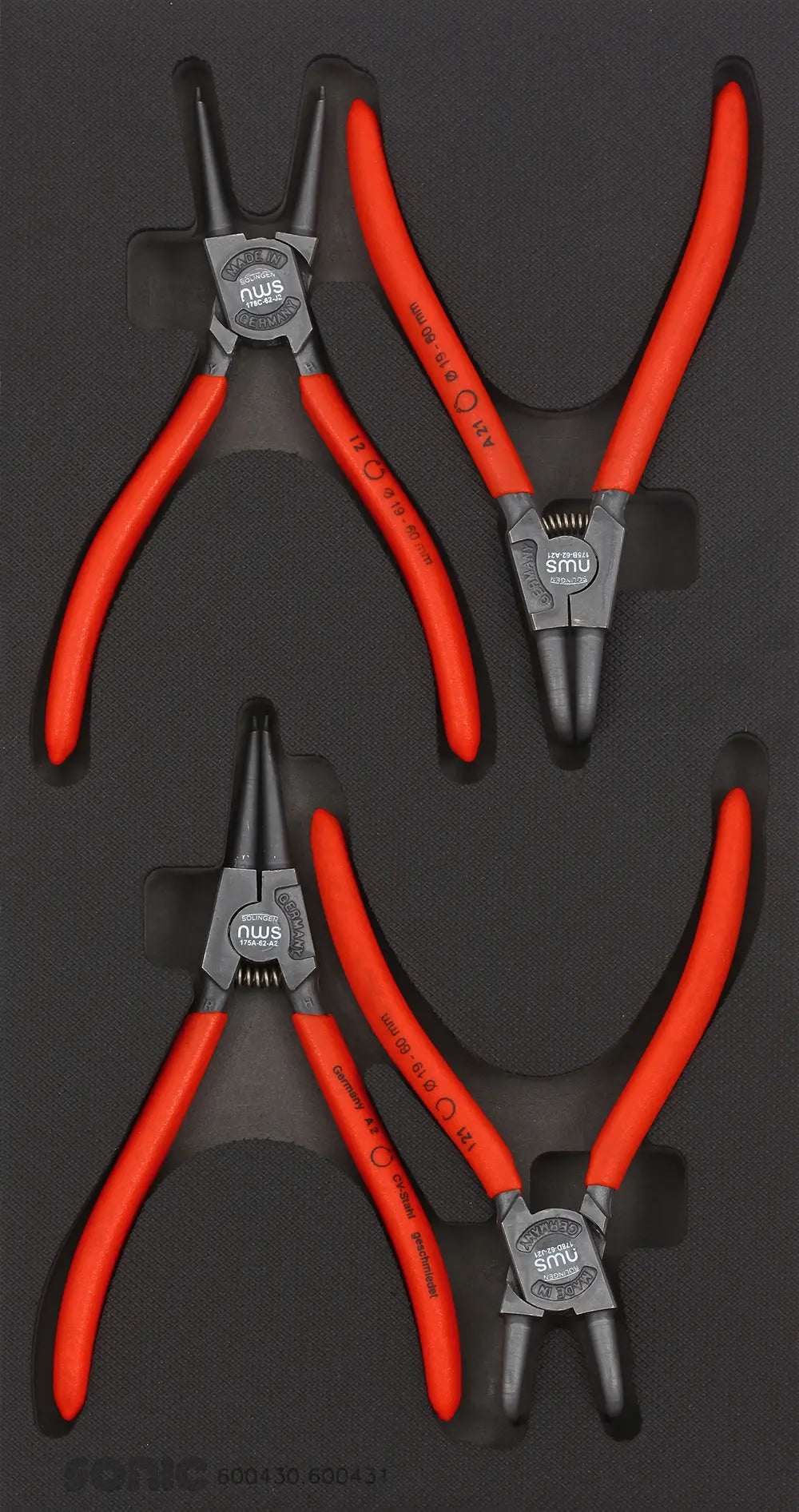 Sonic Tools 600430 Snap Ring Plier Set, 4-Piece