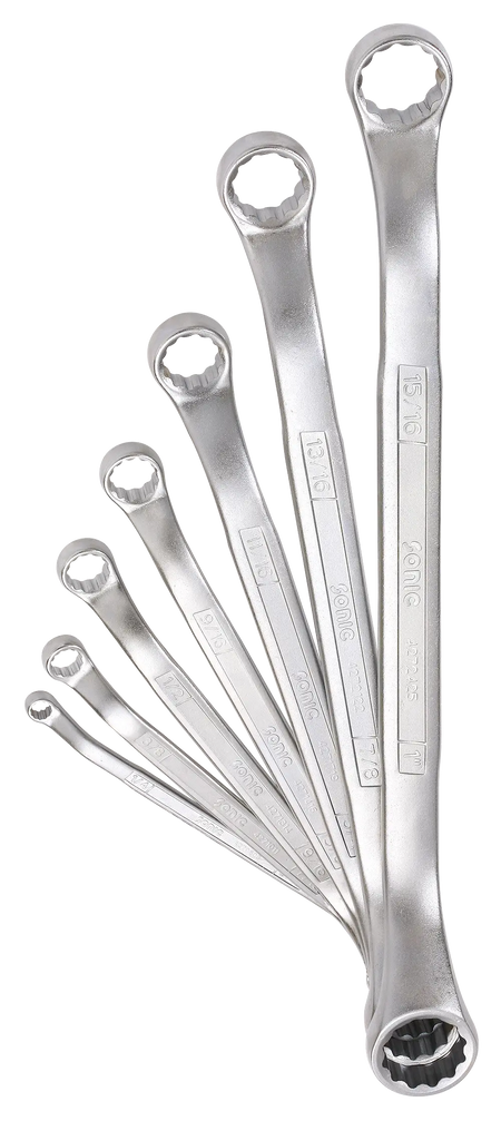 Sonic Tools 600701 SAE Offset Ring Wrench Set in box, 45 degree, 7-Piece
