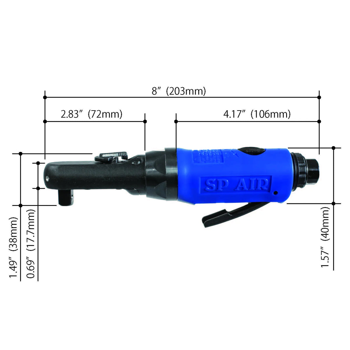 VESSEL SP-7265 3/8" Sealed Flat Head Mini Ratchet