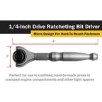 Titan 11318 1/4 in. Swivel Micro Bit Driver - Tool Leaks
