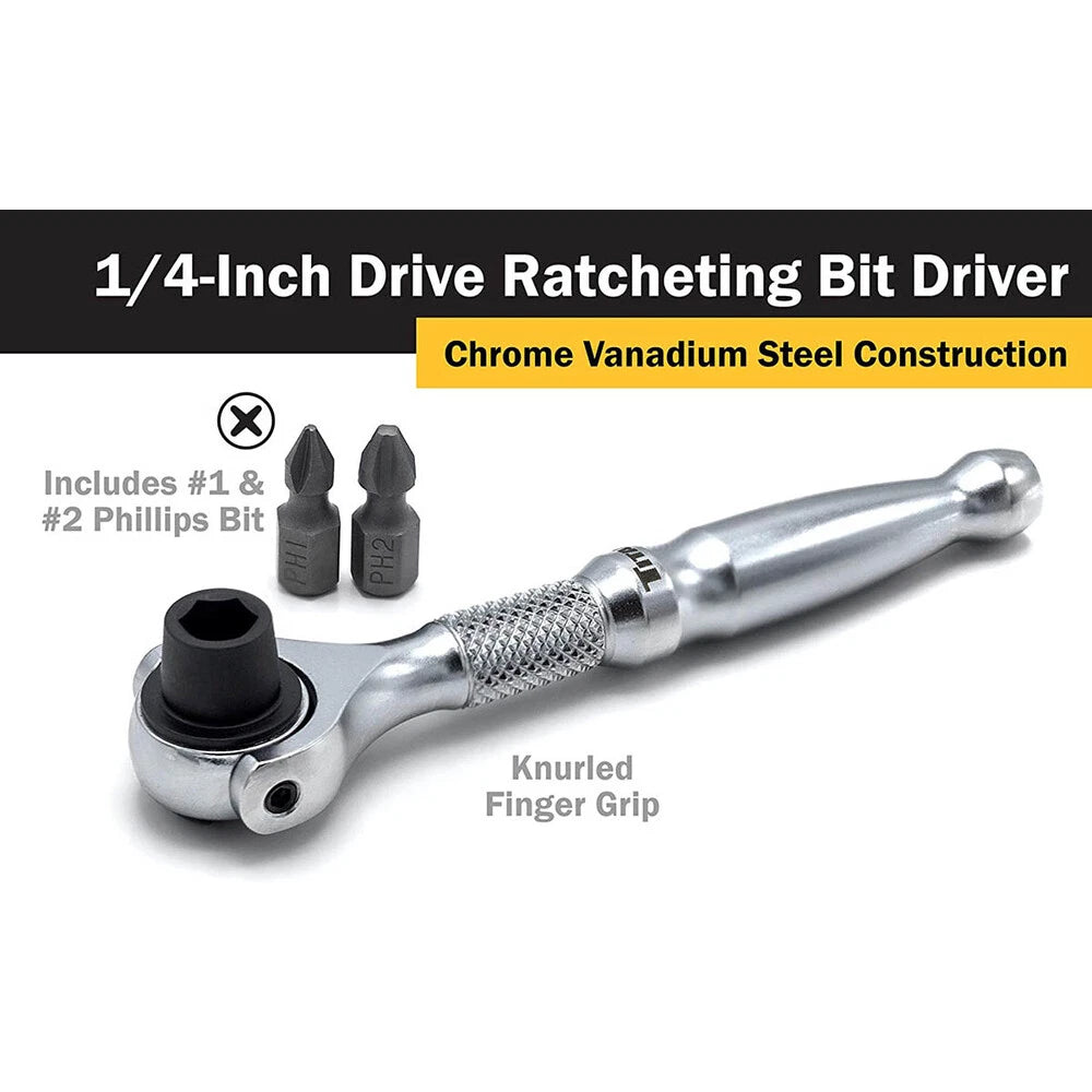 Titan 11318 1/4 in. Swivel Micro Bit Driver - Tool Leaks