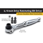 Titan 11318 1/4 in. Swivel Micro Bit Driver - Tool Leaks