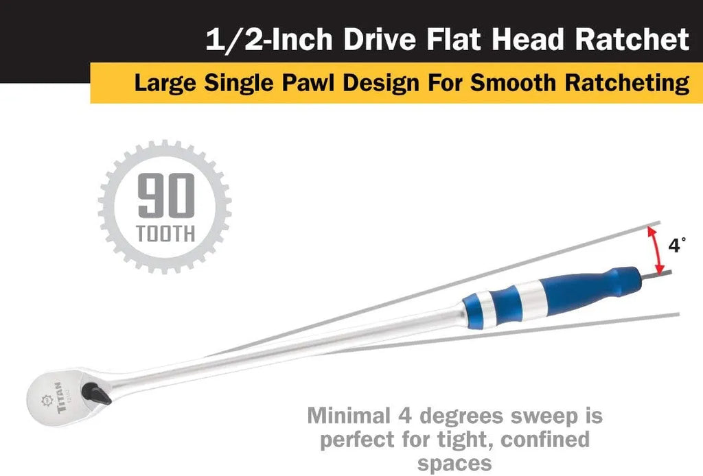 Titan 12162 1/2 in. Drive 16 in. 90 Tooth Ratchet - Tool Leaks