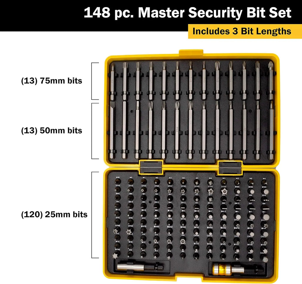 Titan 16148 148-Piece SAE & Metric Security Bit Set - Tool Leaks