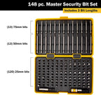 Titan 16148 148-Piece SAE & Metric Security Bit Set - Tool Leaks