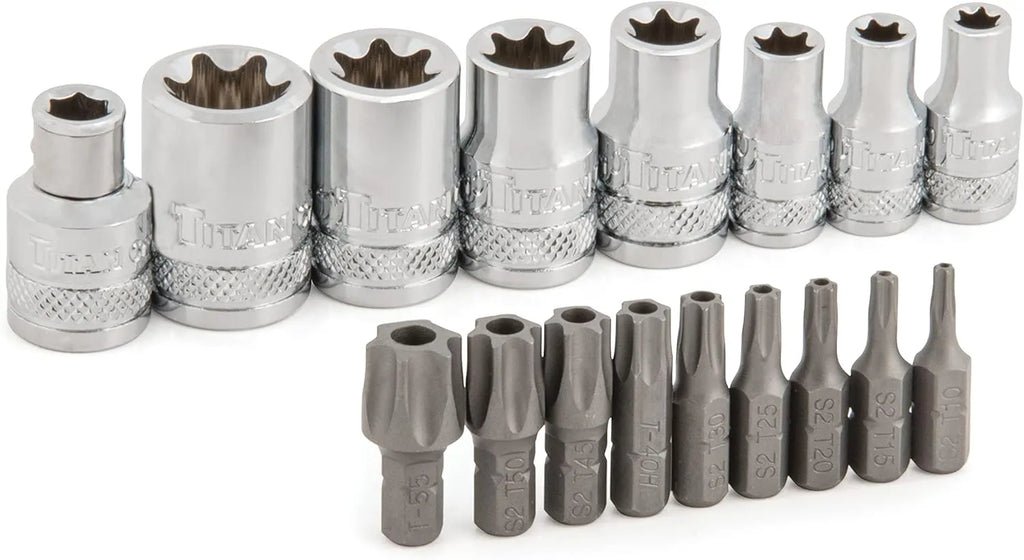 Titan 16160 17-Piece External Star Socket & Bit Set - Tool Leaks