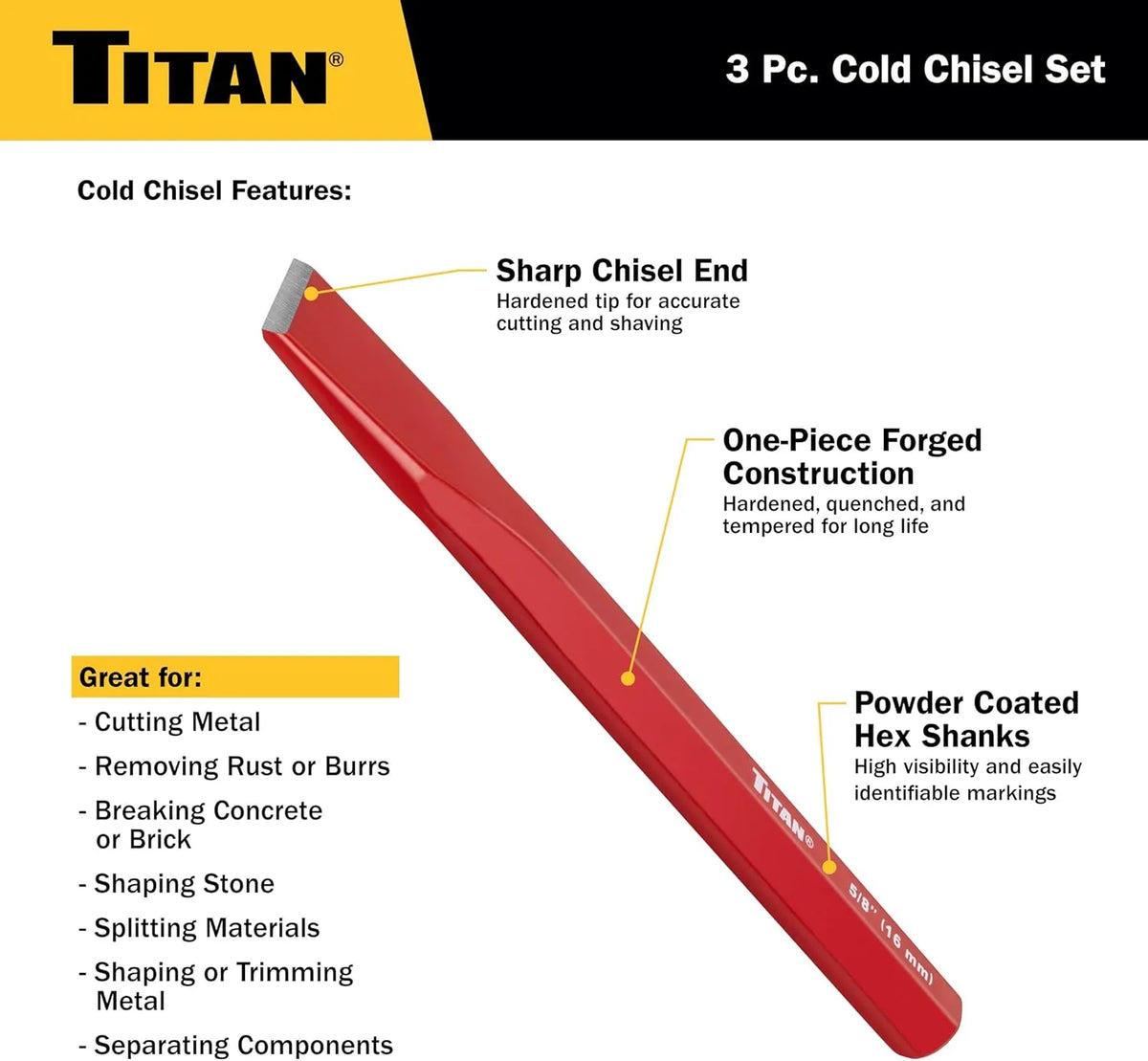 Titan 17081 3-Piece Chisel Set