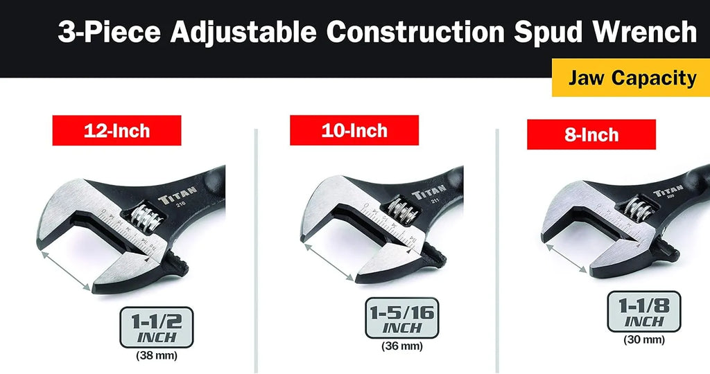 Titan 223 3-Piece Adjustable Construction Wrench Set - Tool Leaks