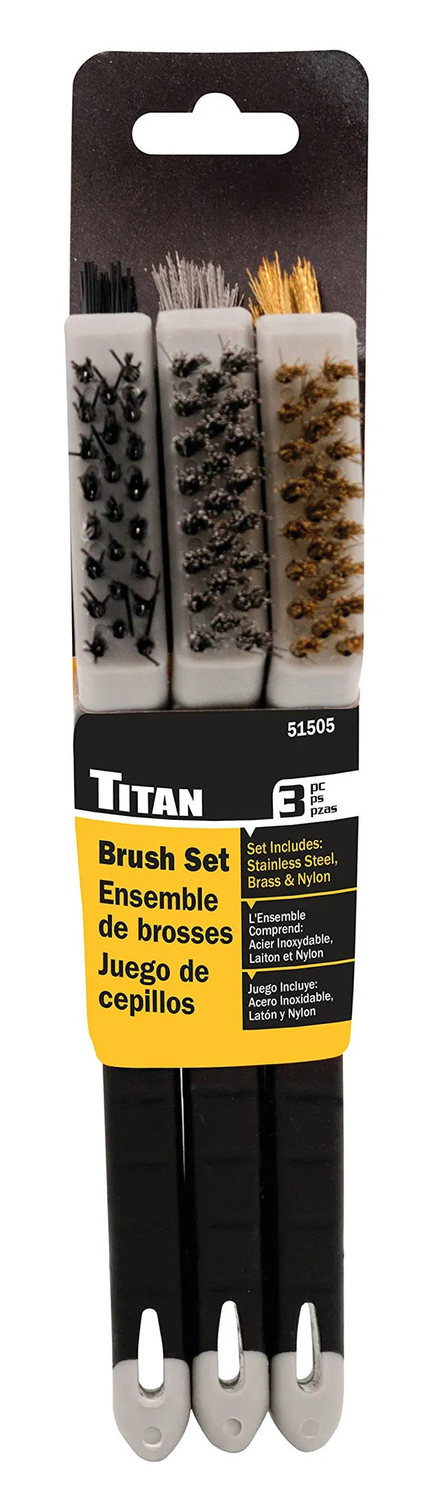 Titan 51505 3-Piece Mini Wire Brush Set - Tool Leaks