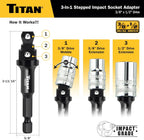 Titan 49005 3/8 & 1/2" Drive 3-in-1 Stepped Impact Socket Adapter - Tool Leaks