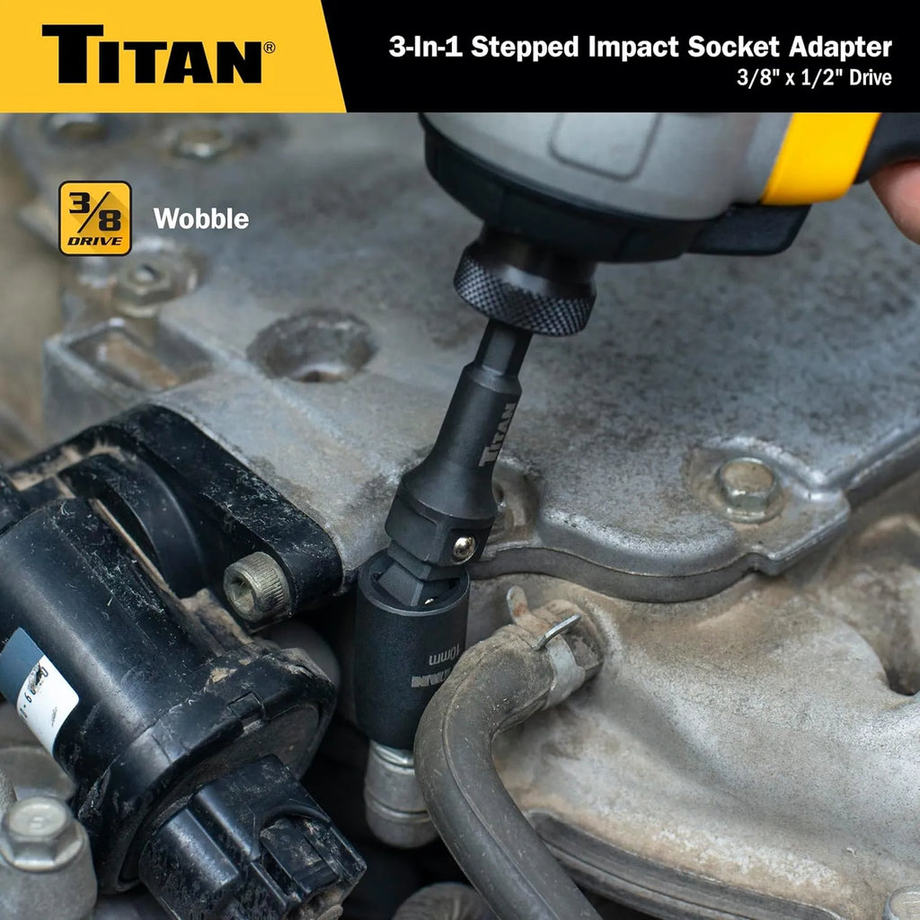Titan 49005 3/8 & 1/2" Drive 3-in-1 Stepped Impact Socket Adapter - Tool Leaks