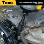Titan 49005 3/8 & 1/2" Drive 3-in-1 Stepped Impact Socket Adapter - Tool Leaks