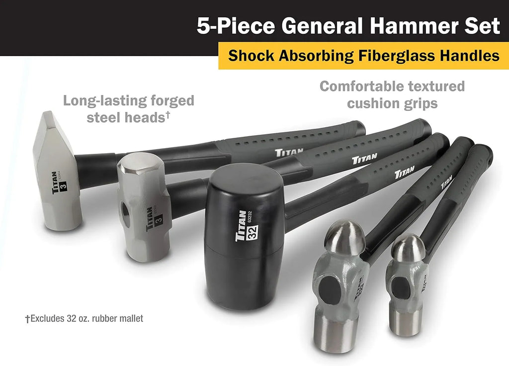 Titan 63125 5-Piece Hammer Set - Tool Leaks